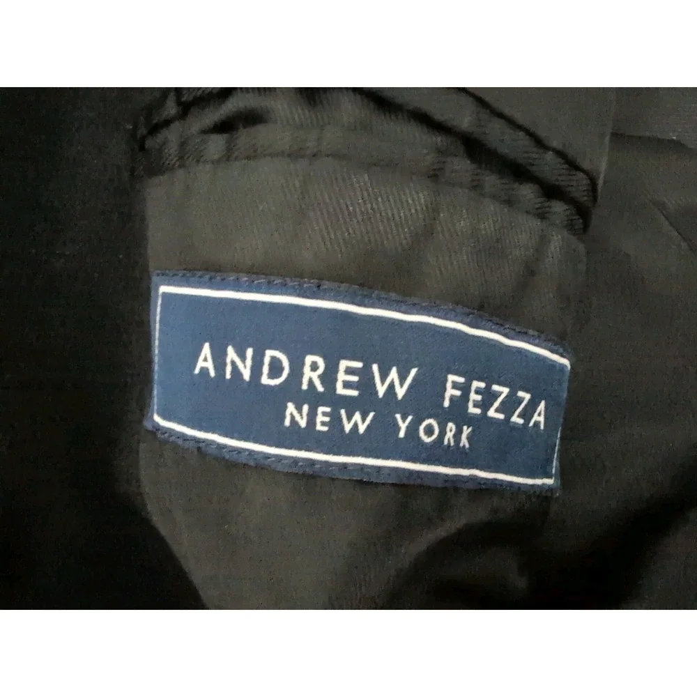 Andrew Fezza Mens 100% Italian Cashmere Black‎ Blazer Jacket 44R Sports Coat